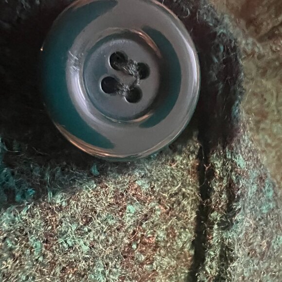 Valerie Bertinelli, Green & Black Marled 100% Wool Knit Stretch Fitted Blazer - Picture 5 of 6